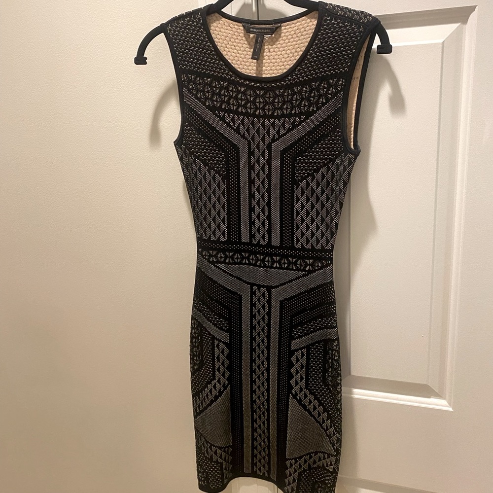 BCBGMaxAzria black and cream dress